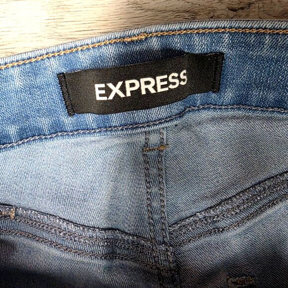 Express Light Washed Mid-Rise Ankle Legging Jeans Size 2 - Picture 3 of 8